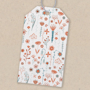 Modern Scandinavian Floral Pattern Gift Tags