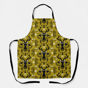 Modern Scandinavian Folk Art Deer Apron