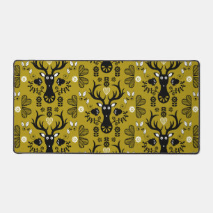 Modern Scandinavian Folk Art Deer Desk Mat