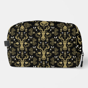 Modern Scandinavian Folk Art Deer Dopp Kit