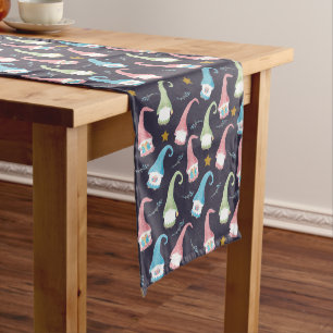 Modern Scandinavian gnomes pattern table runner