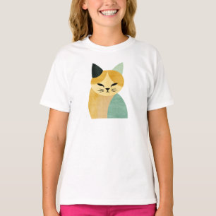 Modern Scandinavian Minimalist Geometric Cat T-Shirt