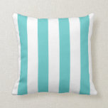 Modern Scandinavian style aqua turquoise stripes Cushion<br><div class="desc">Modern Scandinavian style aqua turquoise and white stripes pillow.</div>
