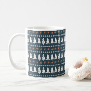 Modern Scandinavian Winter Christmas Tree Pattern Coffee Mug