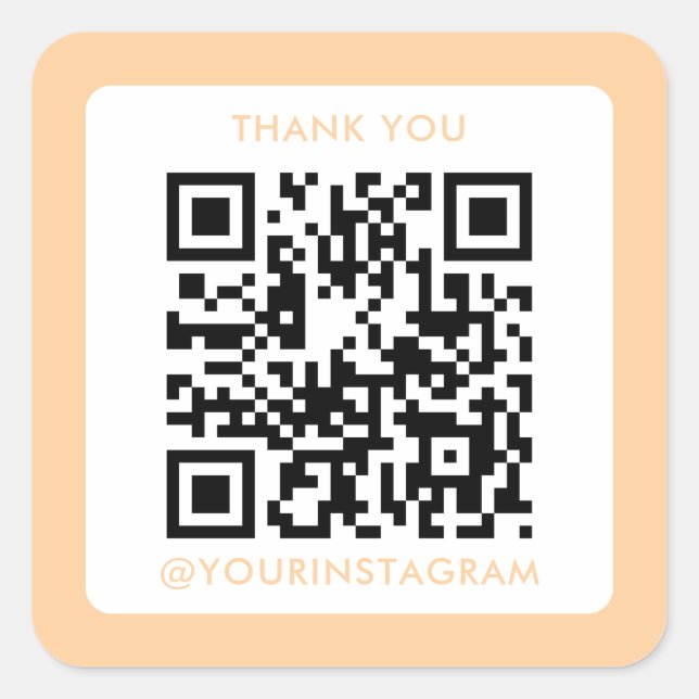 modern scannable business marketing qr code square sticker (Front)