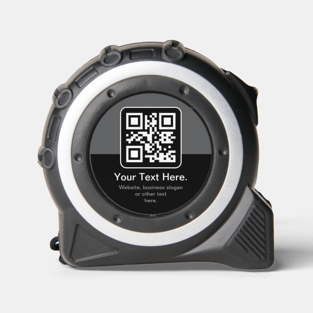 Modern Scannable QR Code | Black Grey & White 1 (Front)