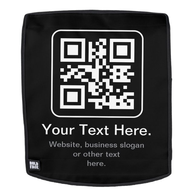 Modern Scannable QR Code | Black White & Grey Backpack (Removable Face)