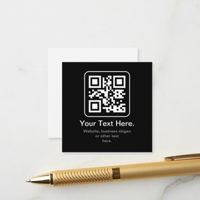 Modern Scannable QR Code | Black White & Grey Enclosure Card (Front/Back In Situ)