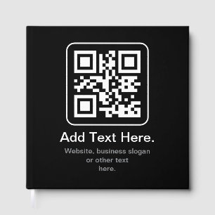 Modern Scannable QR Code Black White & Grey Guest Book