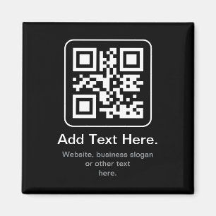 Modern Scannable QR Code Black White & Grey Magnet