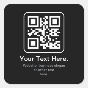 Modern Scannable QR Code Black White & Grey Square Sticker