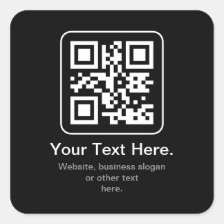 Modern Scannable QR Code | Black White & Grey Square Sticker