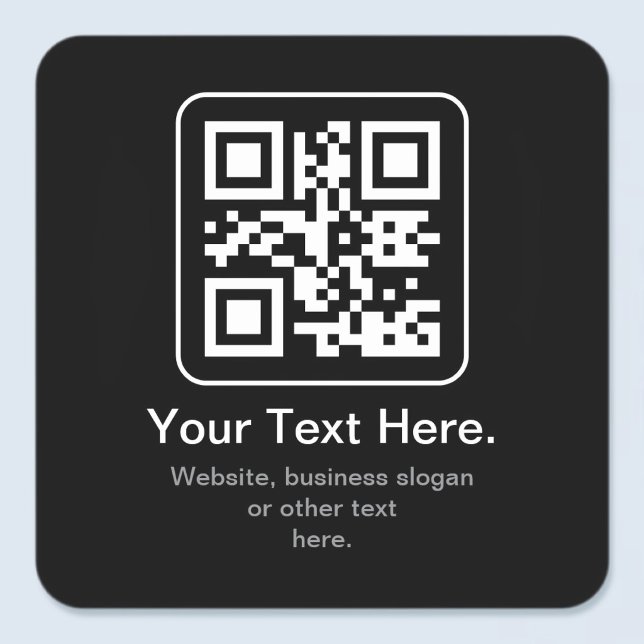 Modern Scannable QR Code | Black White & Grey Square Sticker (Creator Uploaded)