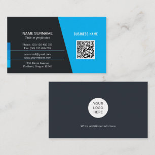 Modern scannable QR code personal or corporate Business Card