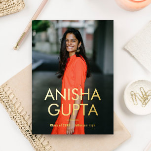 Modern Scholar Foil Graduation Announcement Invite