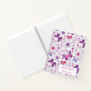 Modern School Floral Notebook