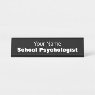Modern School Psychologist's Desk Name Plate