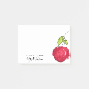 MODERN SCHOOL TEACHER OIL PAINT HAND DRAWN APPLE POST-IT NOTES