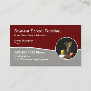 Modern School Tutor Education Teacher Business Card