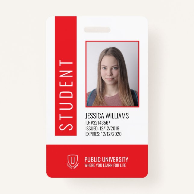 Modern School University Student ID Badge (Front)