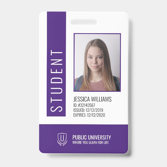 Modern School University Student ID Badge (Front)