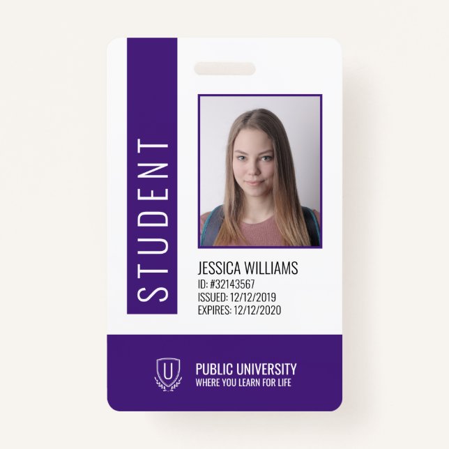 Modern School University Student ID Badge (Front)