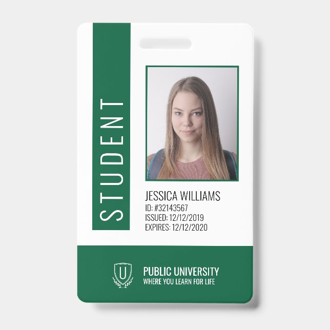 Modern School University Student ID Badge (Front)