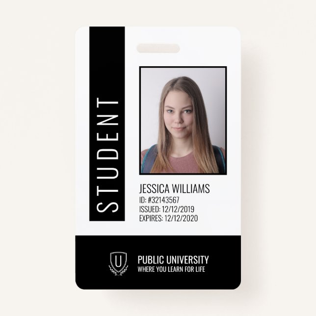 Modern School University Student ID Badge (Front)