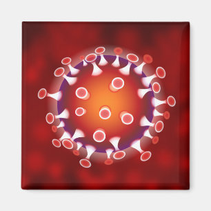Modern Science Biology Custom Red  Magnet