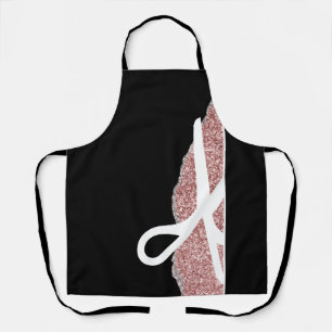 Modern Scissors Hair Stylist Black Apron