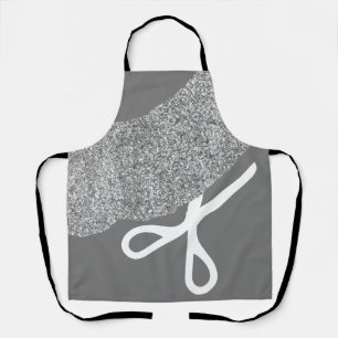 Modern Scissors Hair Stylist Black Apron