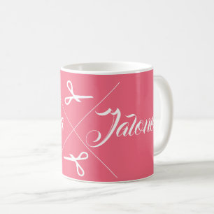 Modern Scissors Hair Stylist Coral Pink Coffee Mug