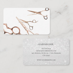 Modern Scissors Hair Stylist Polignac Business Card