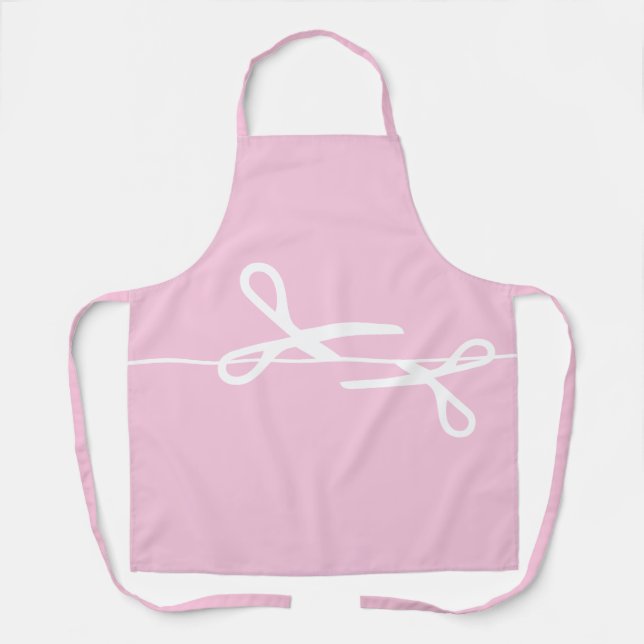 Modern Scissors Hair Stylist Seashell Pink Apron (Front)