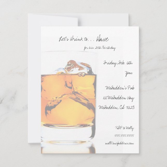 Modern Scotch Glass Invitation (Front)