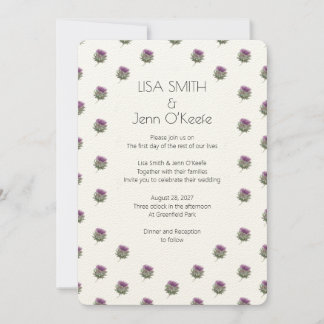 Modern Scottish Thistle Wedding Invitation