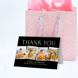 Modern Scrapbook FOIL Folded Photo Thank You Card