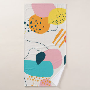 Modern scribble background. Trendy geometric doodl Bath Towel