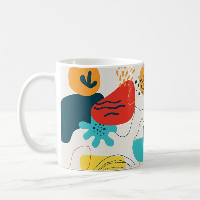 Modern scribble background. Trendy geometric doodl Coffee Mug (Left)