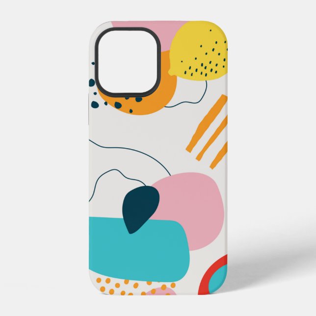Modern scribble background. Trendy geometric doodl iPhone Case (Back)