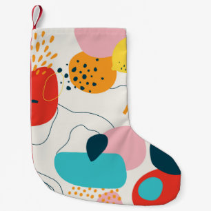 Modern scribble background. Trendy geometric doodl Small Christmas Stocking