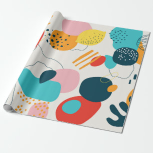 Modern scribble background. Trendy geometric doodl Wrapping Paper