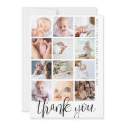 Modern Script 12 Photo Collage First Birthday