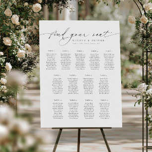 Modern Script 13 Tables Welcome Seating Chart