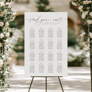Modern Script 16 Tables Welcome Seating Chart