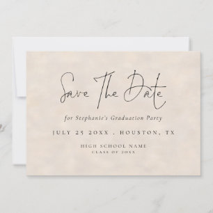 Modern Script 2025 Cream Texture Graduation Save The Date