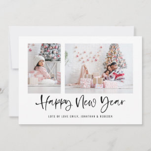 Modern Script 2 Photo Happy New Year 2025 Calendar Holiday Card