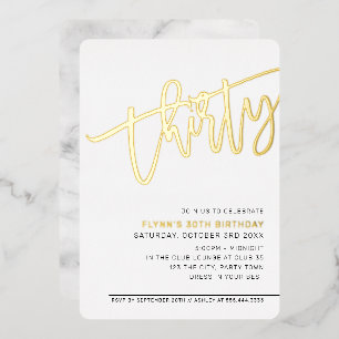 MODERN SCRIPT 30th birthday party elegant gold