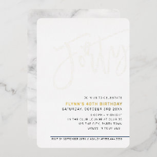 MODERN SCRIPT 40th birthday party elegant black