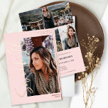 Modern script 4 photos pink Sweet 16 rose gold<br><div class="desc">Modern script 4 photos pink Sweet 16 rose gold foil invitation birthday party. Add 4 of your favourite photos with a modern brushed style font and photo grid collage.</div>